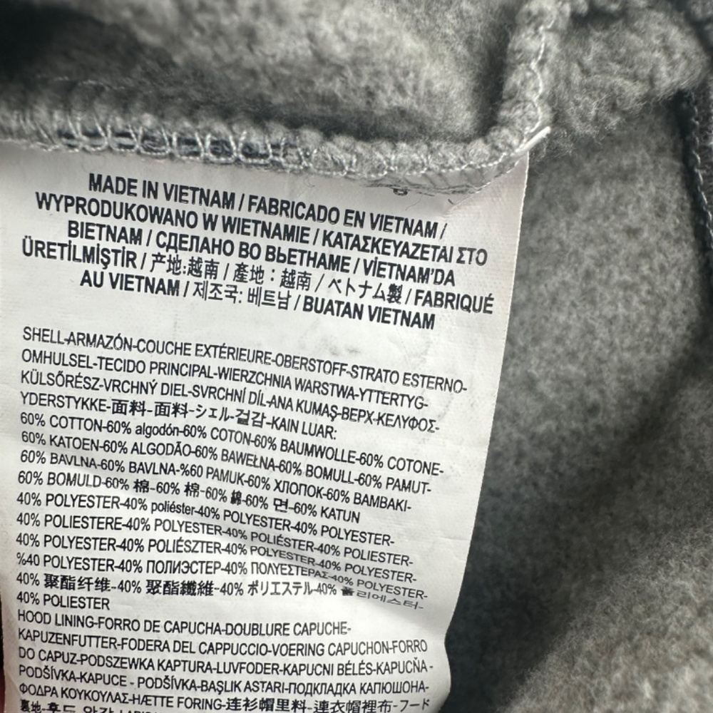 Vans Boys Sz Large Gray Logo Print Fleece-Back Cotton Blend Hoodie - Picture 6 of 6